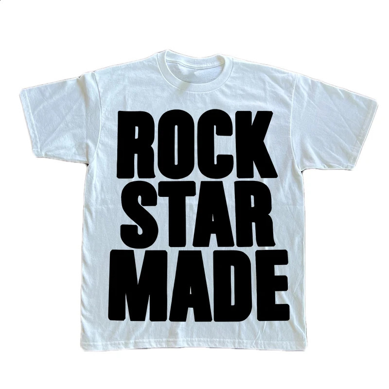 Rock Goth Fashion Mens Punk Grunge Hip Hop Rap vintage Letter Print Short Sleeve T-Shirt Casual Oversized Y2K Cotton Streetwear 240911 - view 4