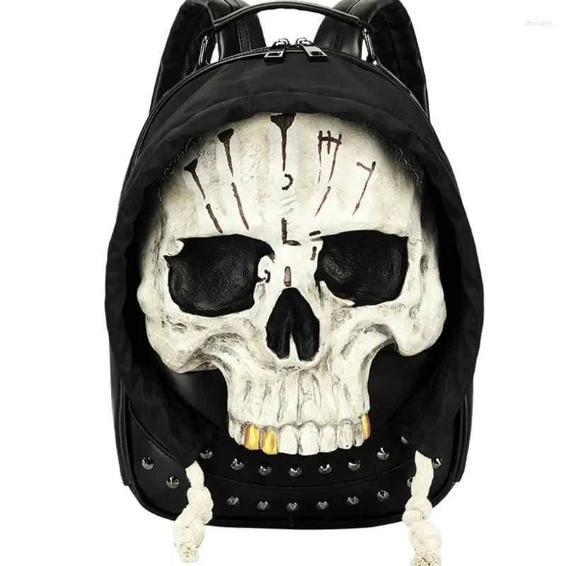 Backpack 3D Skull Halloween Full Face Protection Riveted Mask Waterproof Computer Unisex Personalized Bag 15dc 4