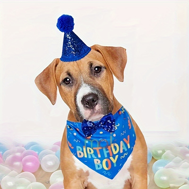 1pc-Dog Birthday Party Supplies, Triangle Bibs, Dog Birthday Scarf Accessories Happy Birthday Party supplies