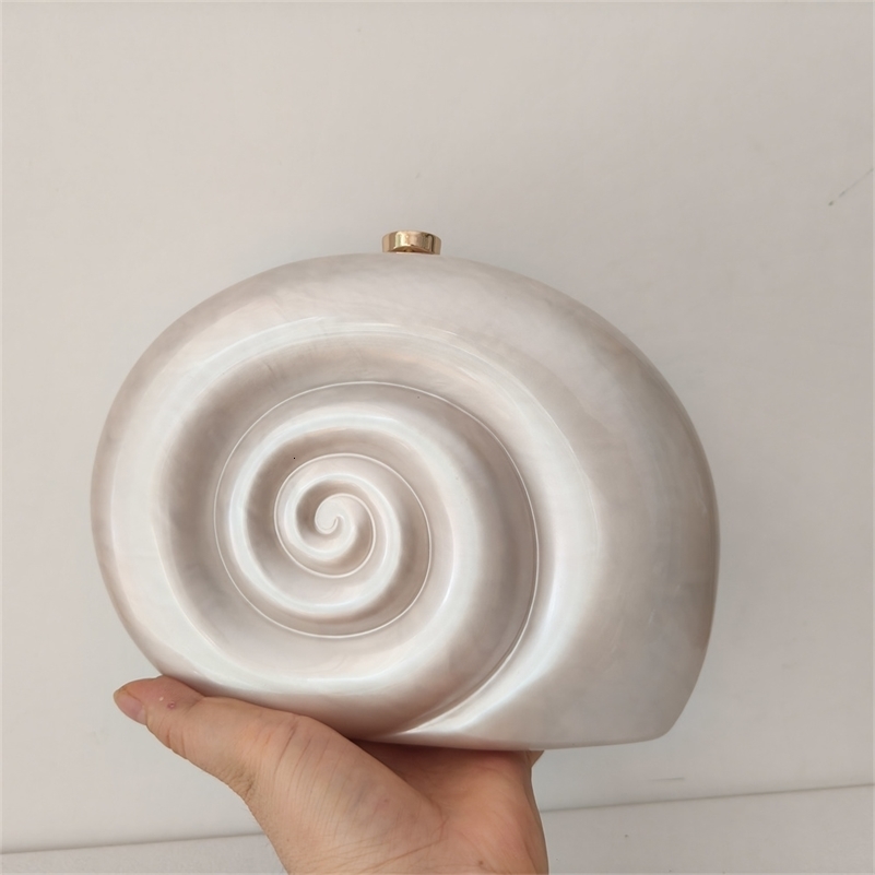 Original Shell Field Snail Shape Acrylic Box Clutches Female Women Shoulder Messenger Handbag And Purse Evening Lady Beach Purse 240907