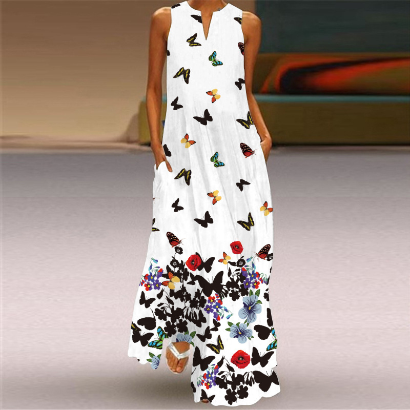 Womens Summer Casual Sundress - Elegant Sleeveless Vintage Y2K Dress S-5XL