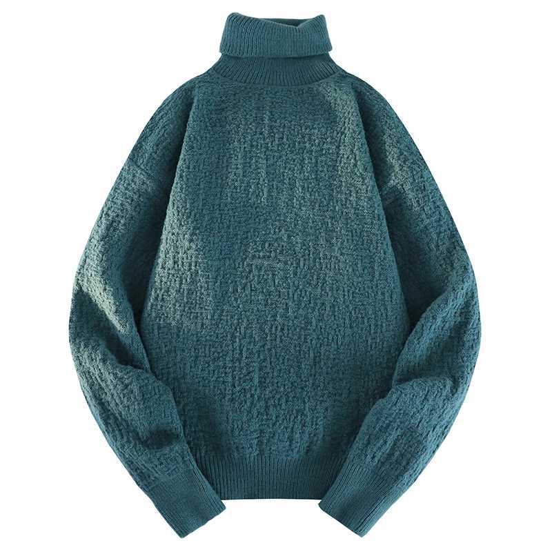 Solid Warm Neck Sweater New Color Pullover Knitted Mens High Casual Turtleneck Sweatwear Woolen Mens Winter Outdoor TopsX2409