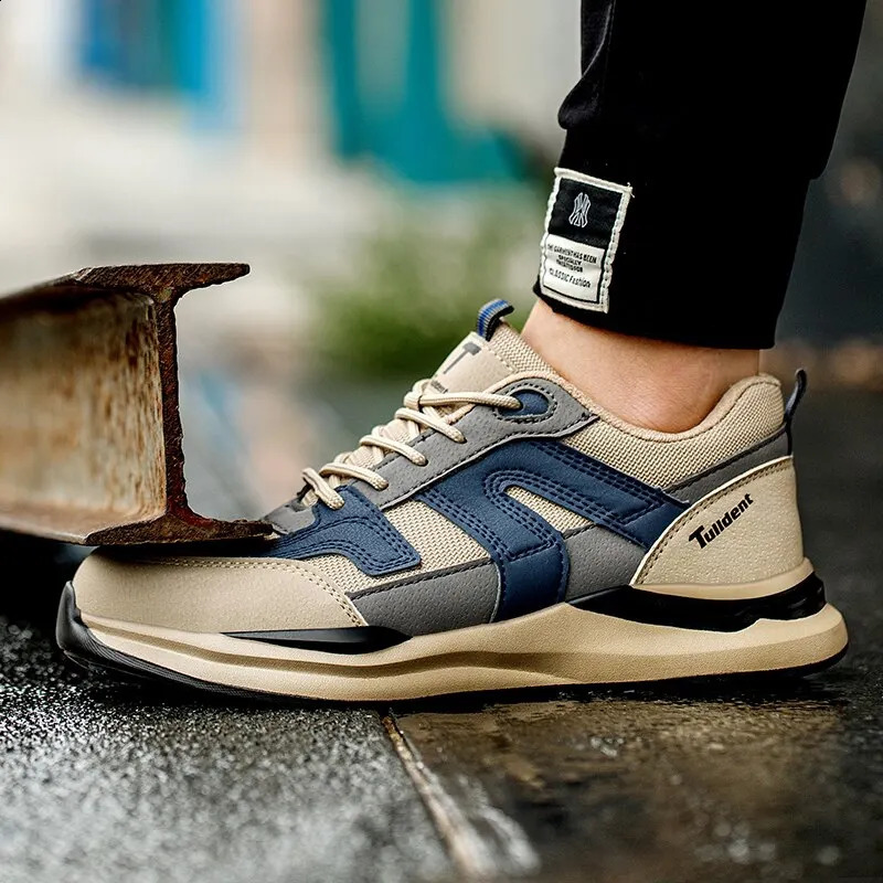 Safety Shoes Men With Steel Toe Cap Anti-smash Men Work Shoes Sneakers Light Puncture-Proof Indestructible Shoes Drop 240904