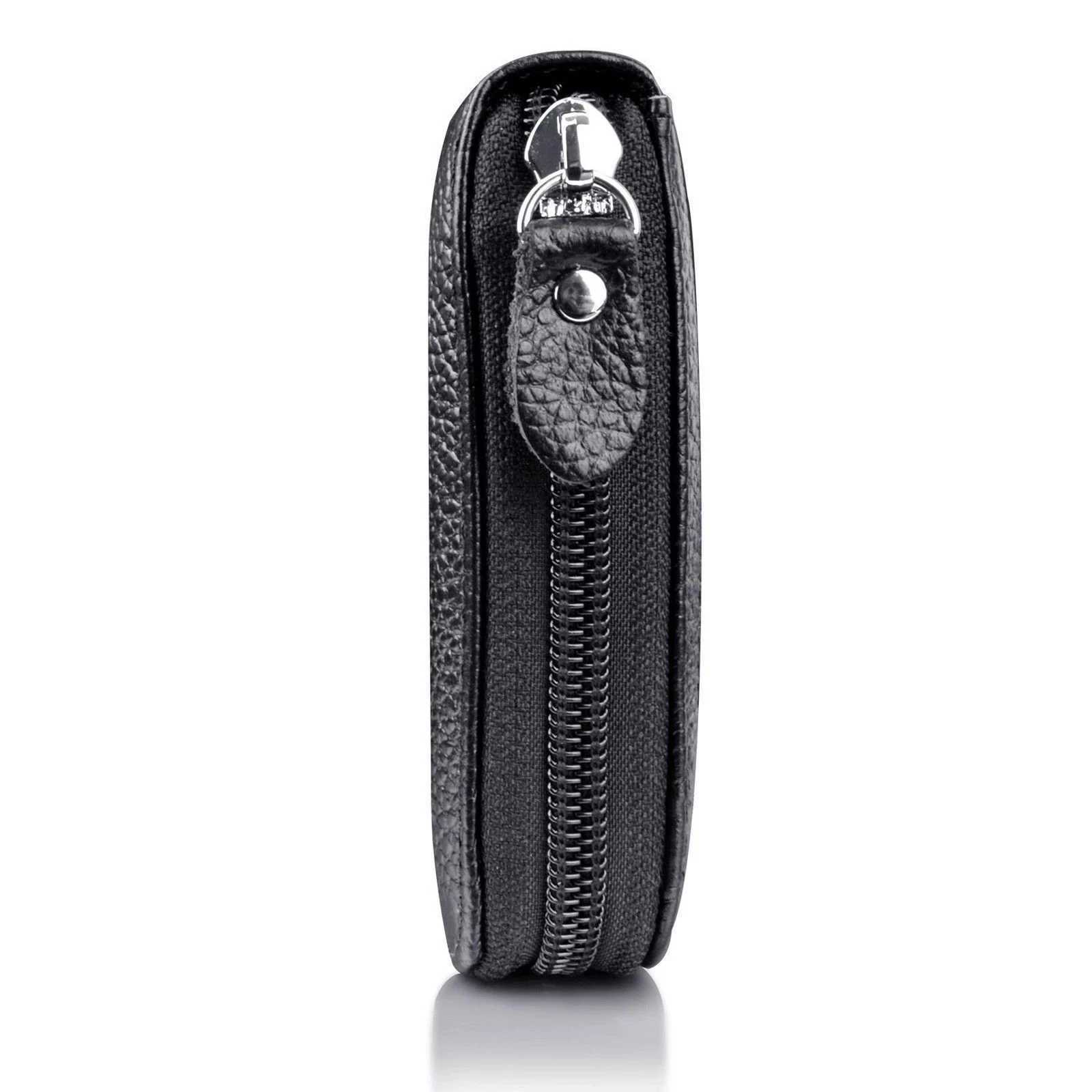 Mens wallet leather PU leather card holder RFID blocking zipper pocket mens bag multi card zipper Z250411
