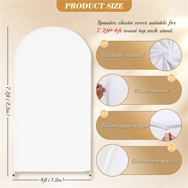 Double sided arch background cover Sage Green wedding decoration zipper thickened stretch for party scene setting 240910