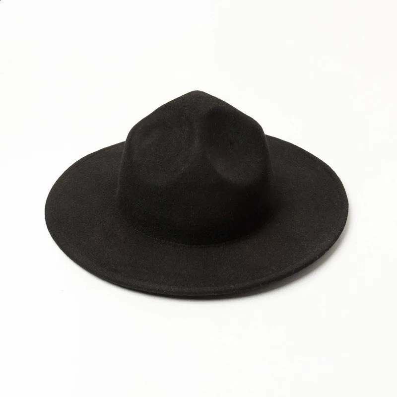 European autumn and winter wool top hat wide border hat hip-hop stage fashion styling wool felt hat 240909