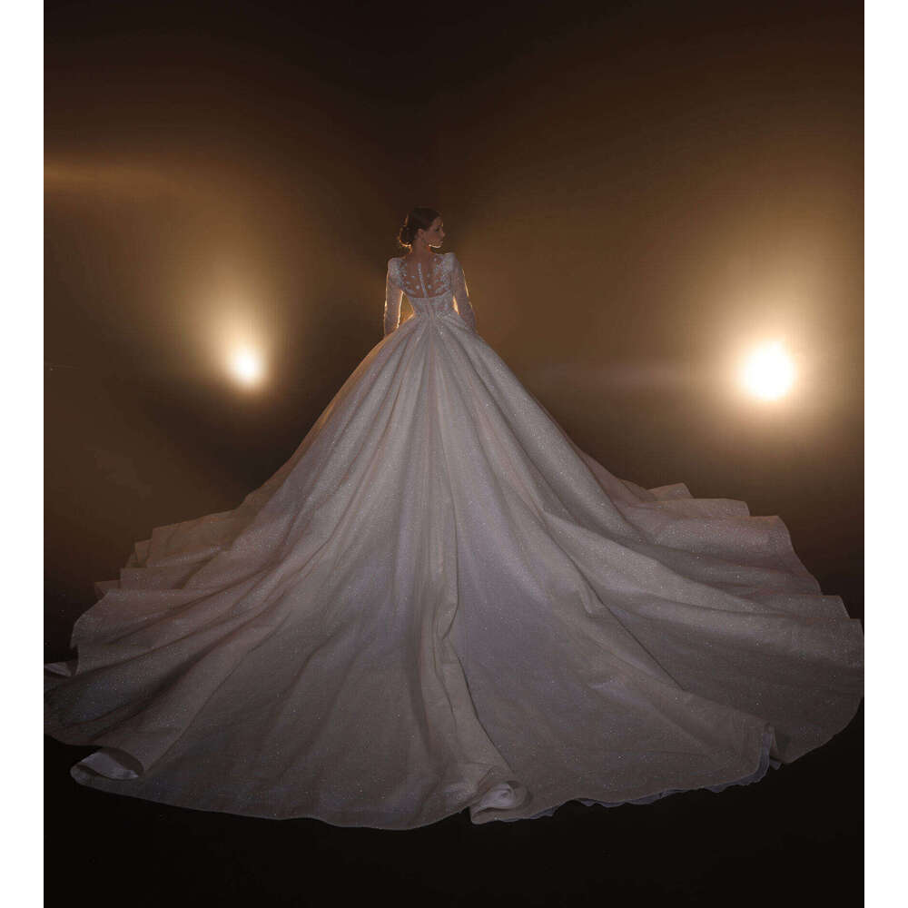 Princess Dresses Ball Gown Appliques Sequined Wers Or-Length Bride Wedding Dress Vestido De Novia Custom Made 0228Lz