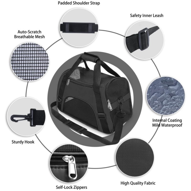 Cat Bags Soft-Sided Portable Dog Carrier Mesh Breathable Carrier Bags for Cats Dogs Comfort Foldable Handbag Pet Transport Bag