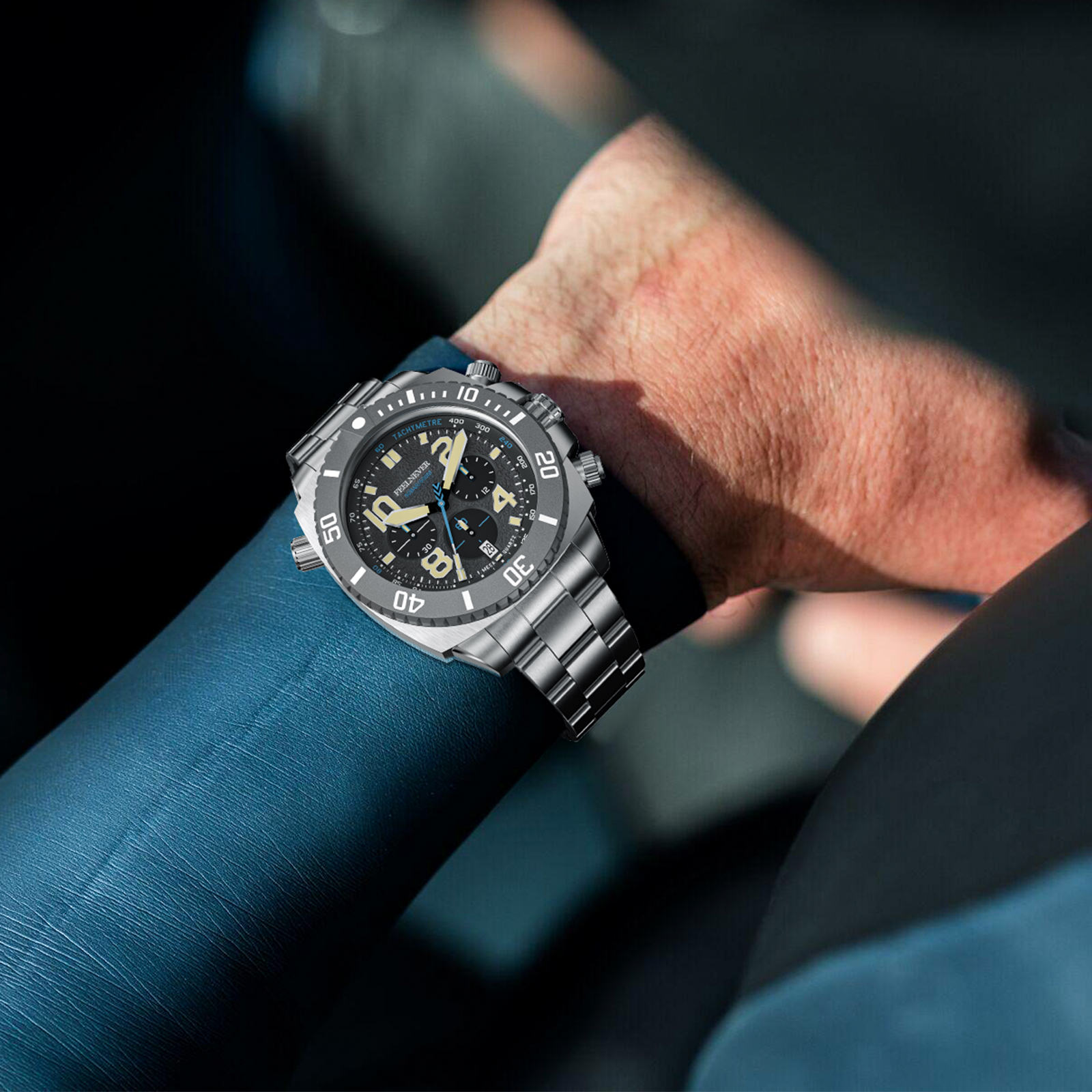 LIGE Business Men's Mechanical Watch Simple Multi functional Night Light Waterproof High end Feeling Watch