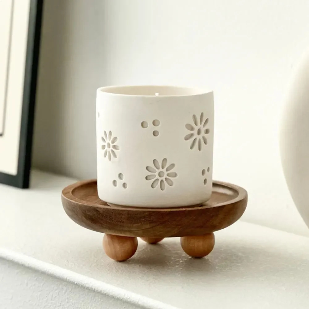 Wooden Round Oval Tray: Creative Aromatherapy Key Storage, Decorative Dessert & Photograpp