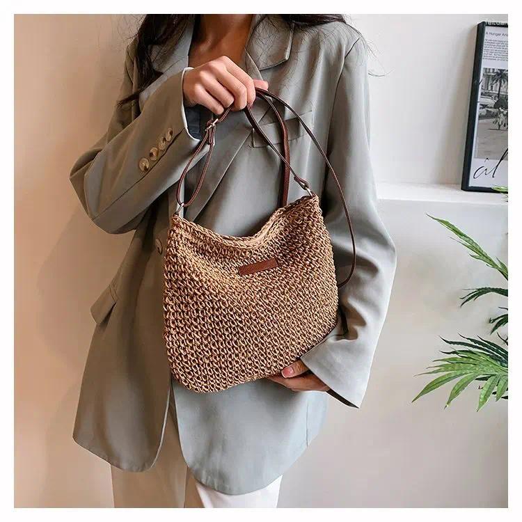 2025 NEW Totes Ladies Fashion Summer Straw Crossbody Bags For Women Beach Holiday Shopping Woven Shoulder Handbag Messenger Purses Phone Pouch zhanyis