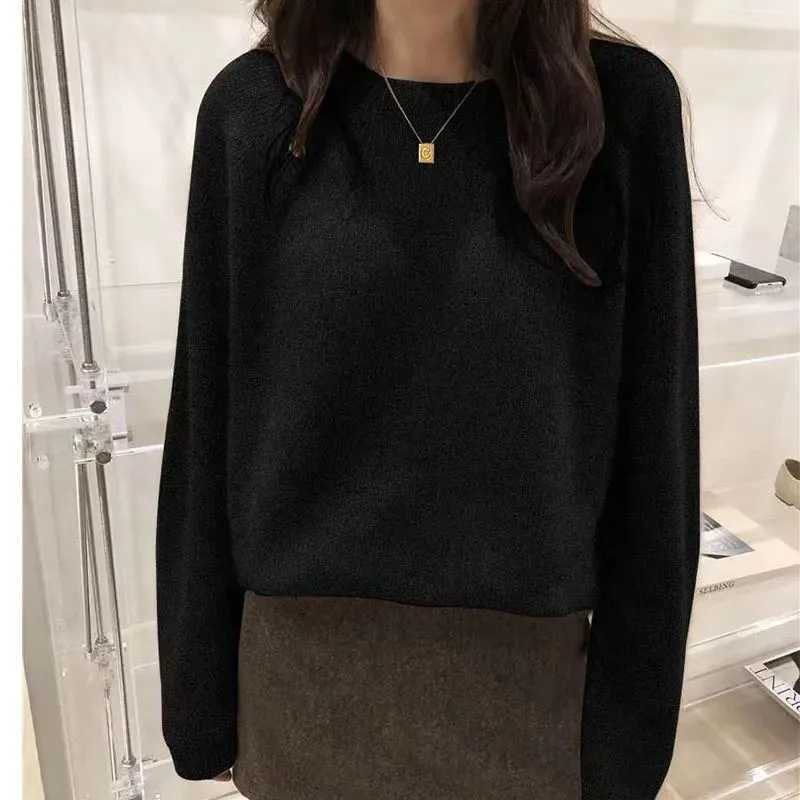 Fall Winter Thicken Warm Cashmere Sweater Women Harajuku Loose Basic O Neck Pullovers Solid Simple All Match Knitwear Jumpers M240910