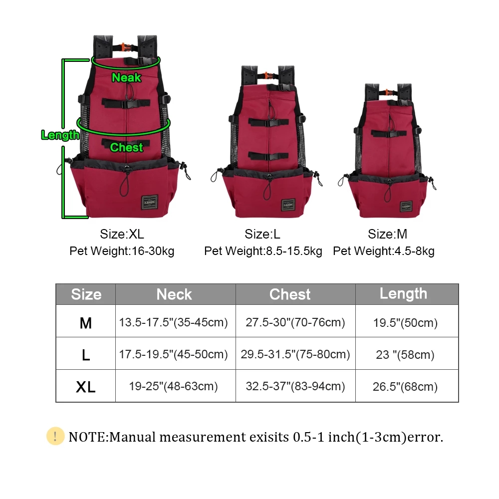 Breathable Dog Backpack For Small Medium Large Dogs Outdoor Pet Travel Dog Carrier Bag For Large Golden Retriever Bulldog Bags