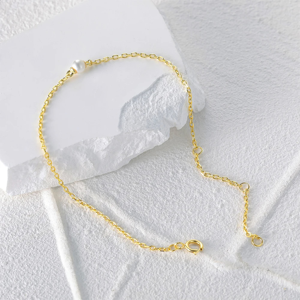Canner Cute Pearl 925 sterling silver bracelet suitable for women thin chain wedding parties chain exquisite jewelry box mothers gift 240910