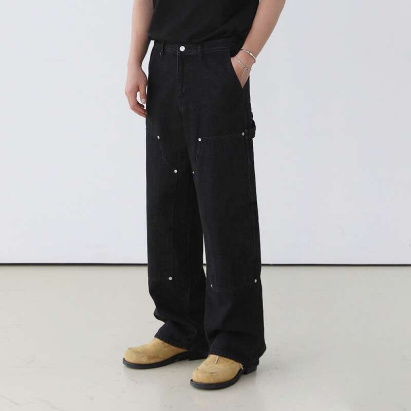 MYQ design sense niche straight jeans spring and summer loose Korean version trendy wide leg casual pants