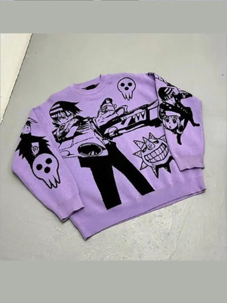 Harajuku Y2k Street Oversize Cashmere Sweaters Autumn Thicken Warm O Neck Long Sleeve Knitted Pullover Jumpers Loose Knitwear 240910