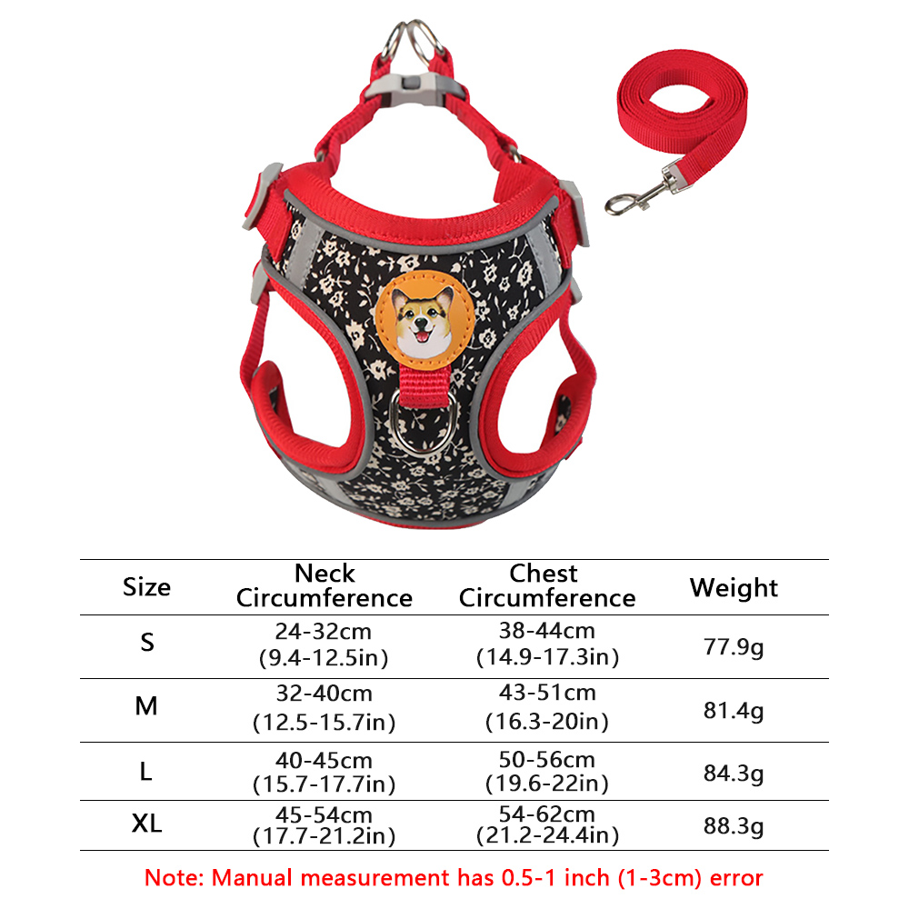 Dog Harness and Leash Set,Adjustable Reflective No Pull Dog Vest Harness Set for Puppy Medium large Dog and cat walking training