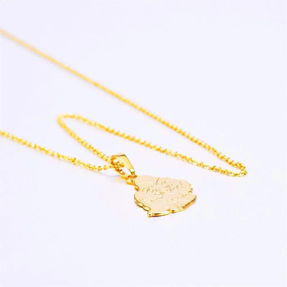 ChainsPro Mauritius Jewelry Map Mens Ile Maurice Pendant Gold Mauritius Republic Map Necklace Womens Jewelry P643 240911