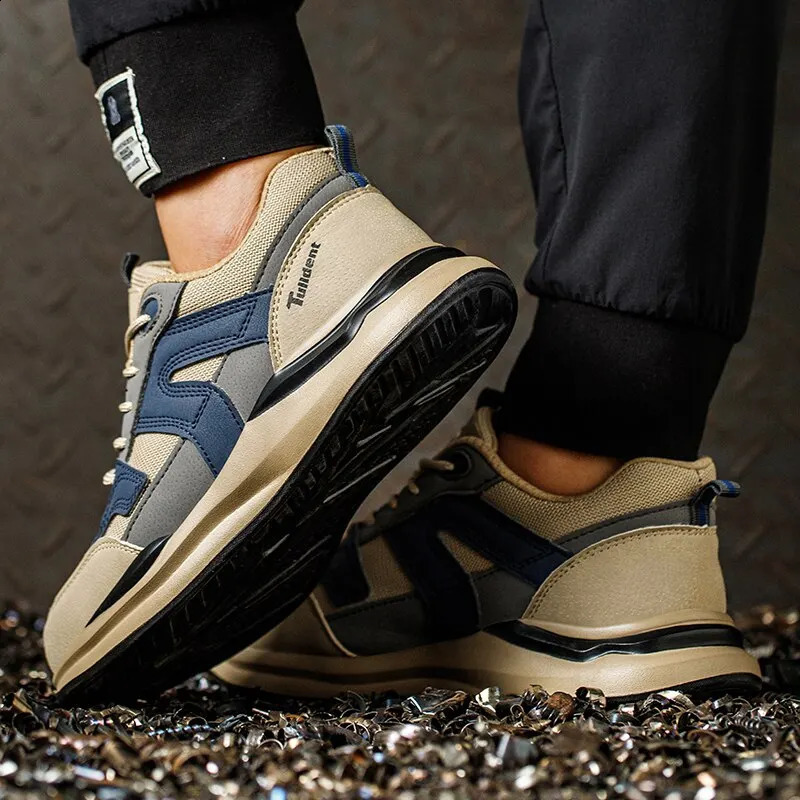 Safety Shoes Men With Steel Toe Cap Anti-smash Men Work Shoes Sneakers Light Puncture-Proof Indestructible Shoes Drop 240904