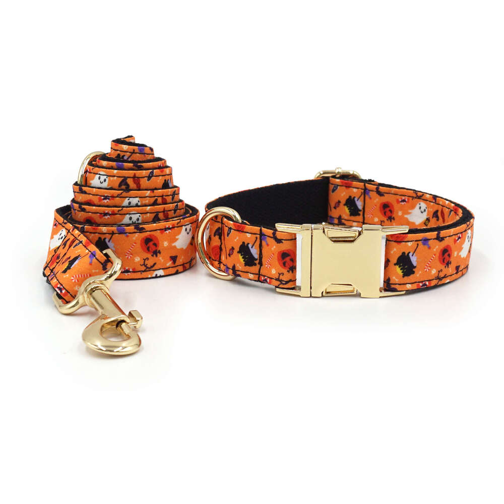 Funny Prints Traction Rope Drop Shipping Of Dog Cute Ghost Printed Pet Collars Halloween Leash Dogs