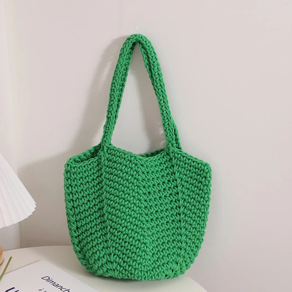 Vintage Grass Womens Rattan Crochet Korean Casual Business Bag Summer Beach Handbag 240910 00e3 4
