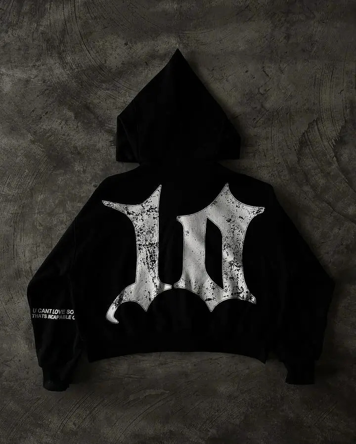 Streetwear Zipper Hoodie Sweatshirt Y2K Hip Hop Retro Graphic Patch Work Super Big Hoodie Sweatshirt Mens Gothic Jacket 240910