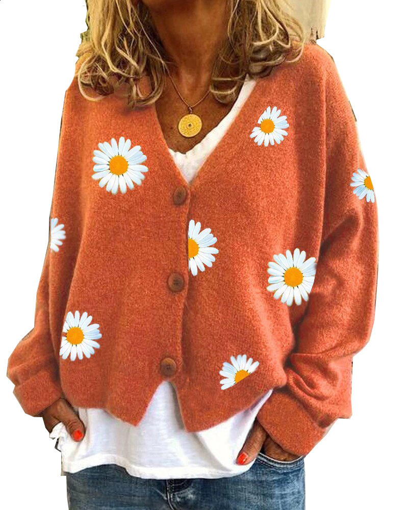 Womens Sweaters MIAOO Rainbow Color Striped Women Sweater Buttonedup Knit Cardigan VNeck Fuzzy Multicolor AutumnWinter In 230822