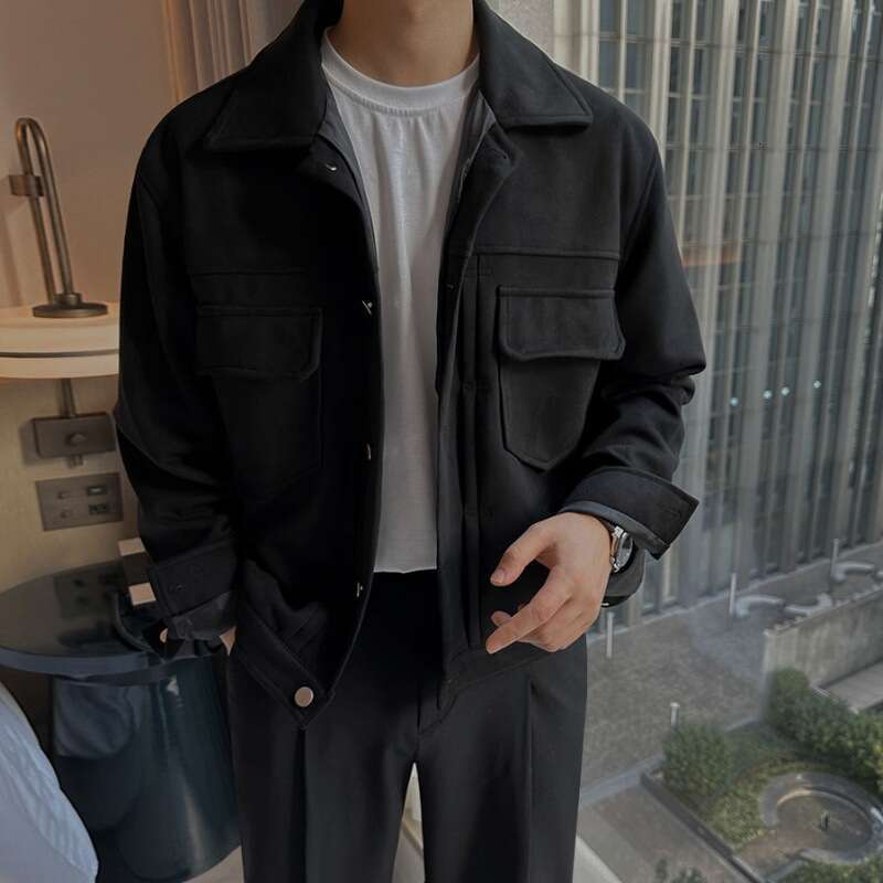 MYQ Pi Shuai High end Short Jacket Men's Spring Loose Flip Collar Coat Korean Trendy Work Top