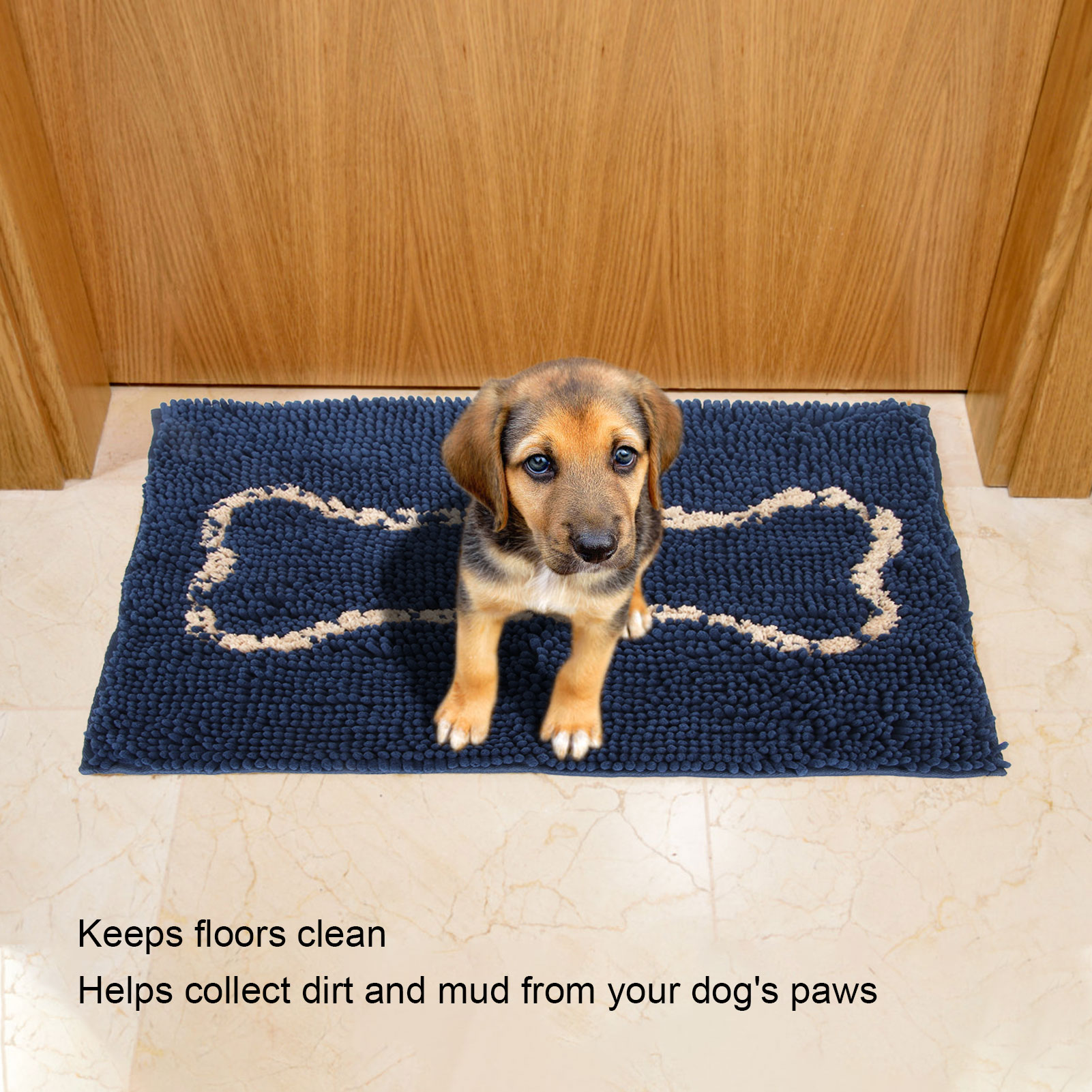 Dog Feeding Mat Prevent Slip Super Soft Comfortable Chenille Ultra Absorbent Dog Mat For Food And Water