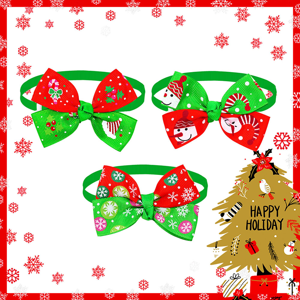 50/100PS Dog Christmas Bow Tie Dogs Pets Christmas Accessories Samll Dog Cat Puppy Bowties Dog accessories for small dogs luxury