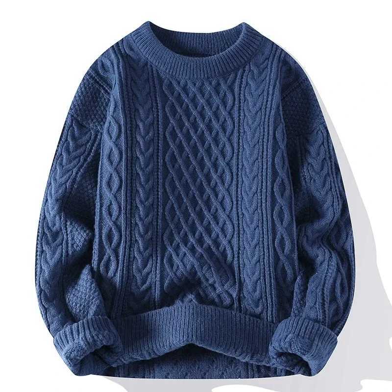 Vintage Color Sweater Autumn O Neck Solid Winter Mens Men Knitted Pullovers Loose Harajuku Mens Retro Knitting Pullover SweatersX2409