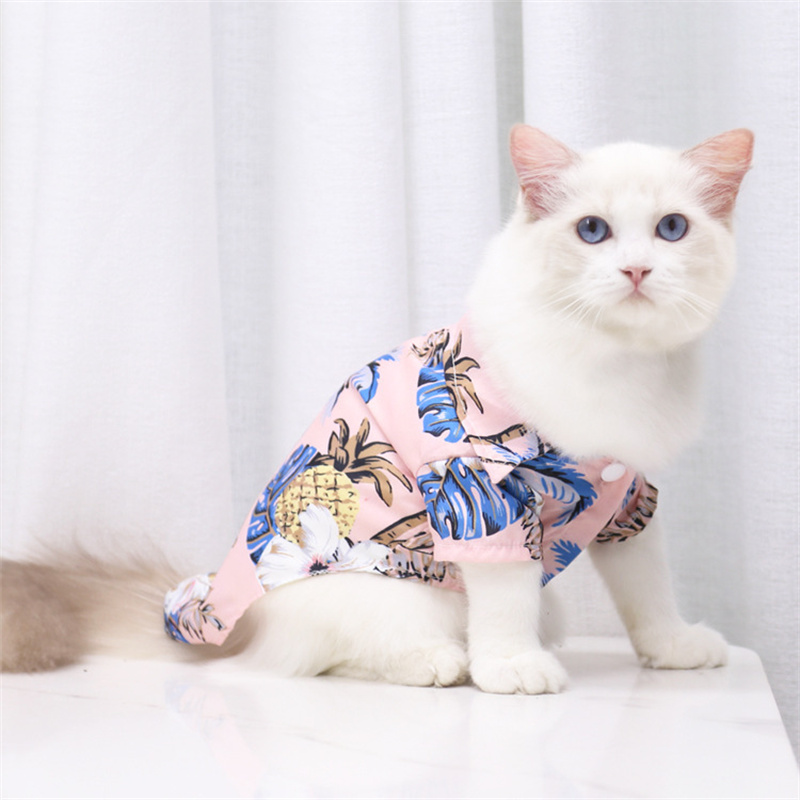 Hawaiian Beach Style Dog T-Shirts Thin Breathable Summer Dog Clothes for Small Dogs Puppy Pet Cat Vest Chihuahua Yorkies Poodle