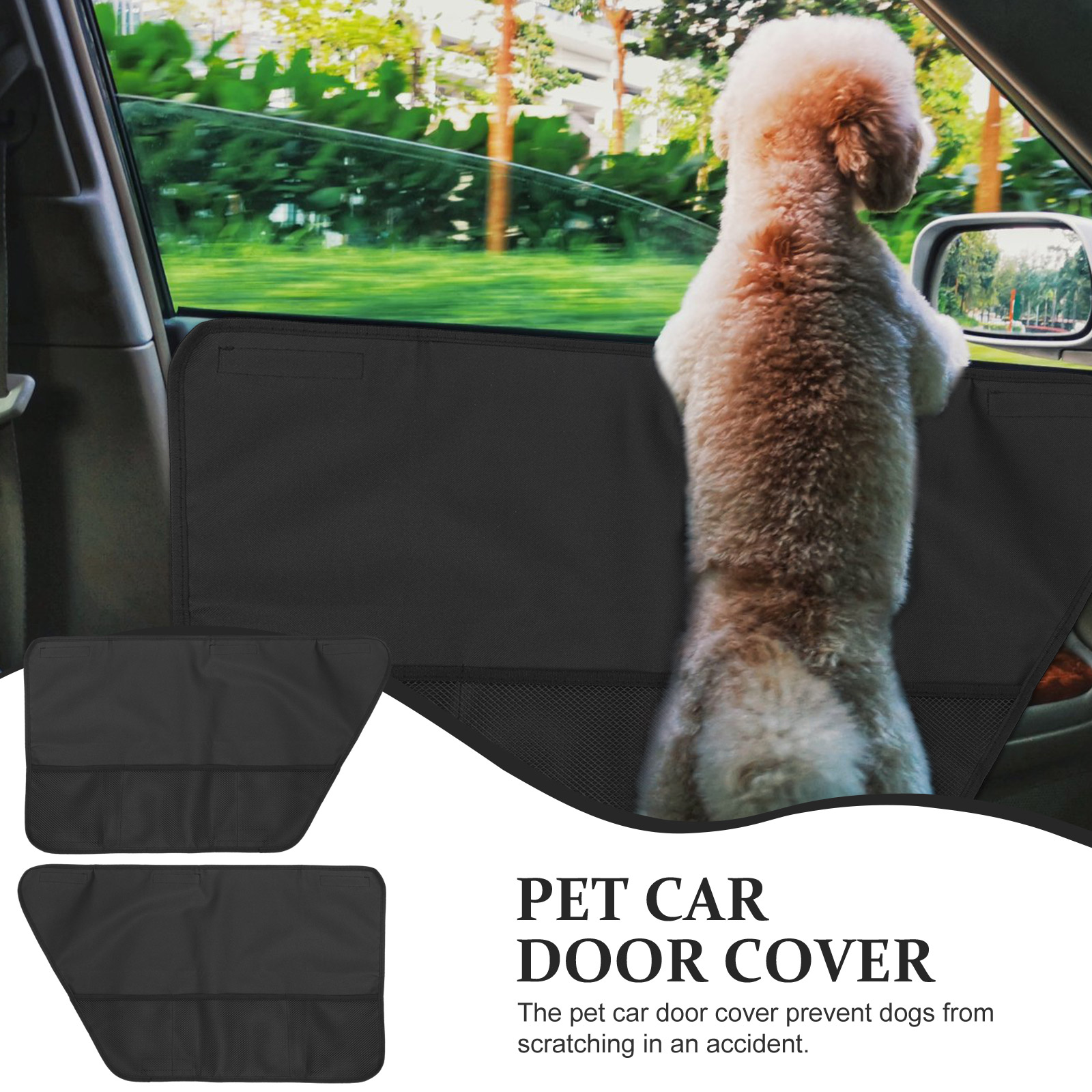 2 Pcs Car Mat Puppies Cars for Dogs Pets Accessories Seat Protector Door Hammock Oxford Cloth Guard Cushion Window