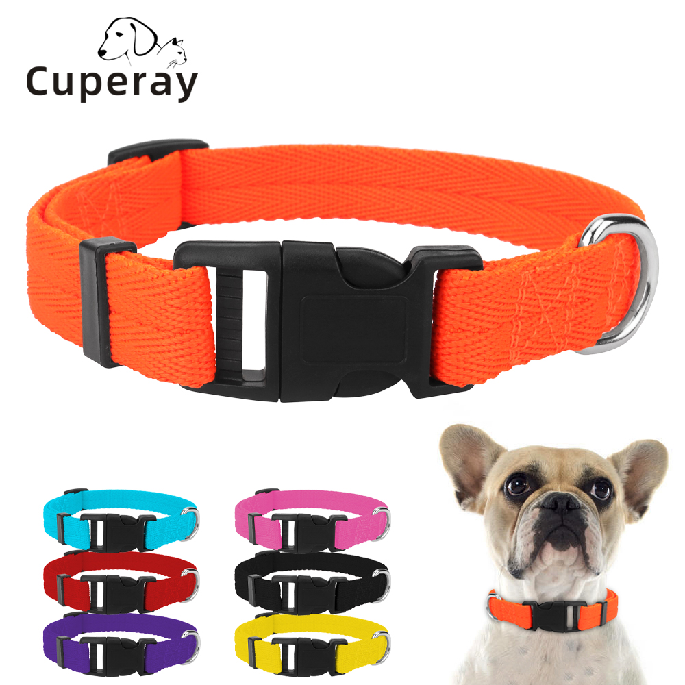 Adjustable Dog Collars for Small Medium Large Dogs,Thin Nylon Webbing & Quick Release Plastic Buckle Dog Collar Pet Accessories