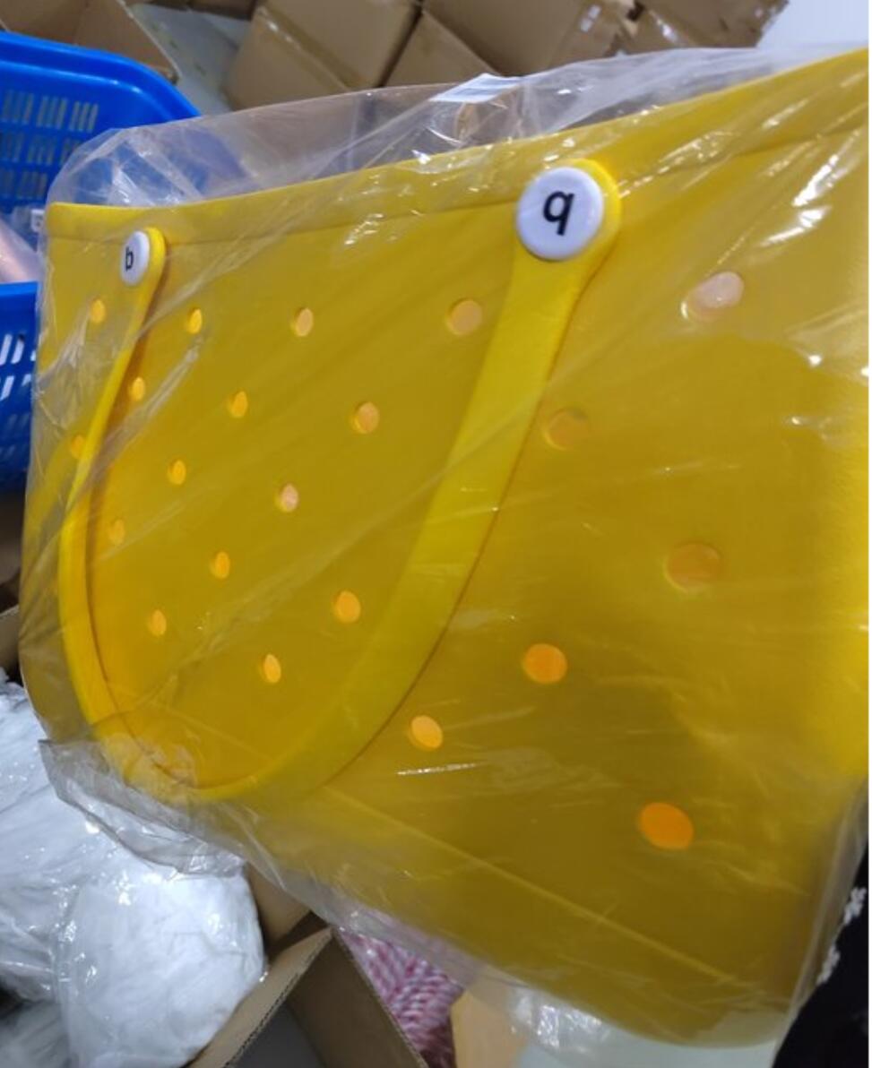 Shopping Extras Large Silicon Tote Bag Rubber With Holes Bog Bags XL Handbag Designer 1104