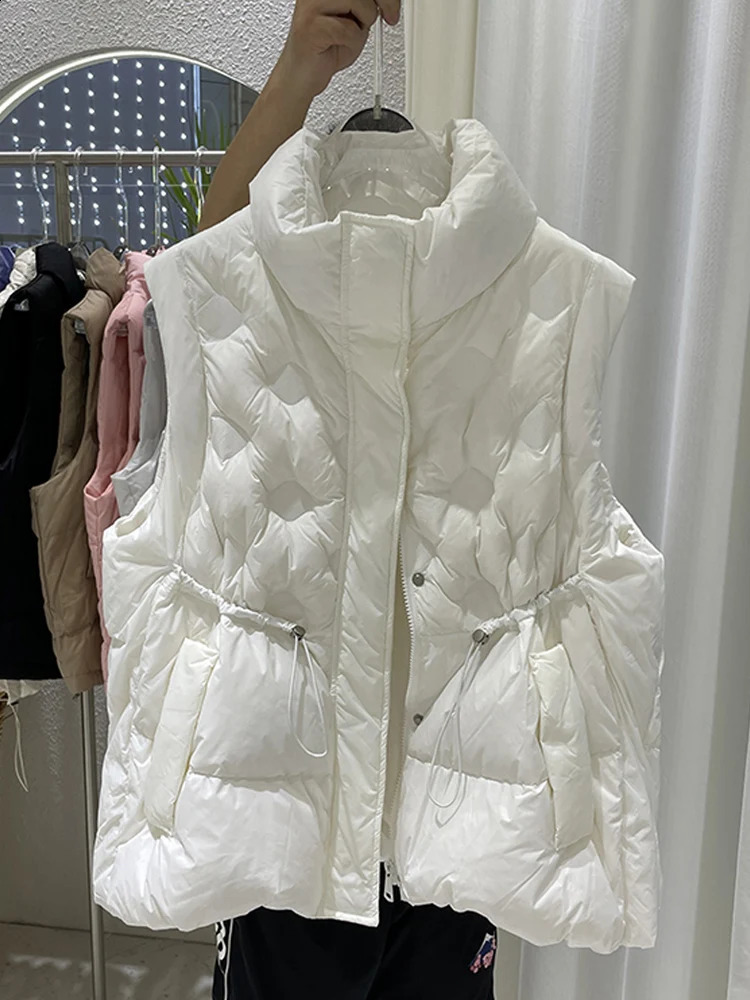 Fashion down vest womens y ner sleeveless jacket 90% duck autumn winter Korean 240910