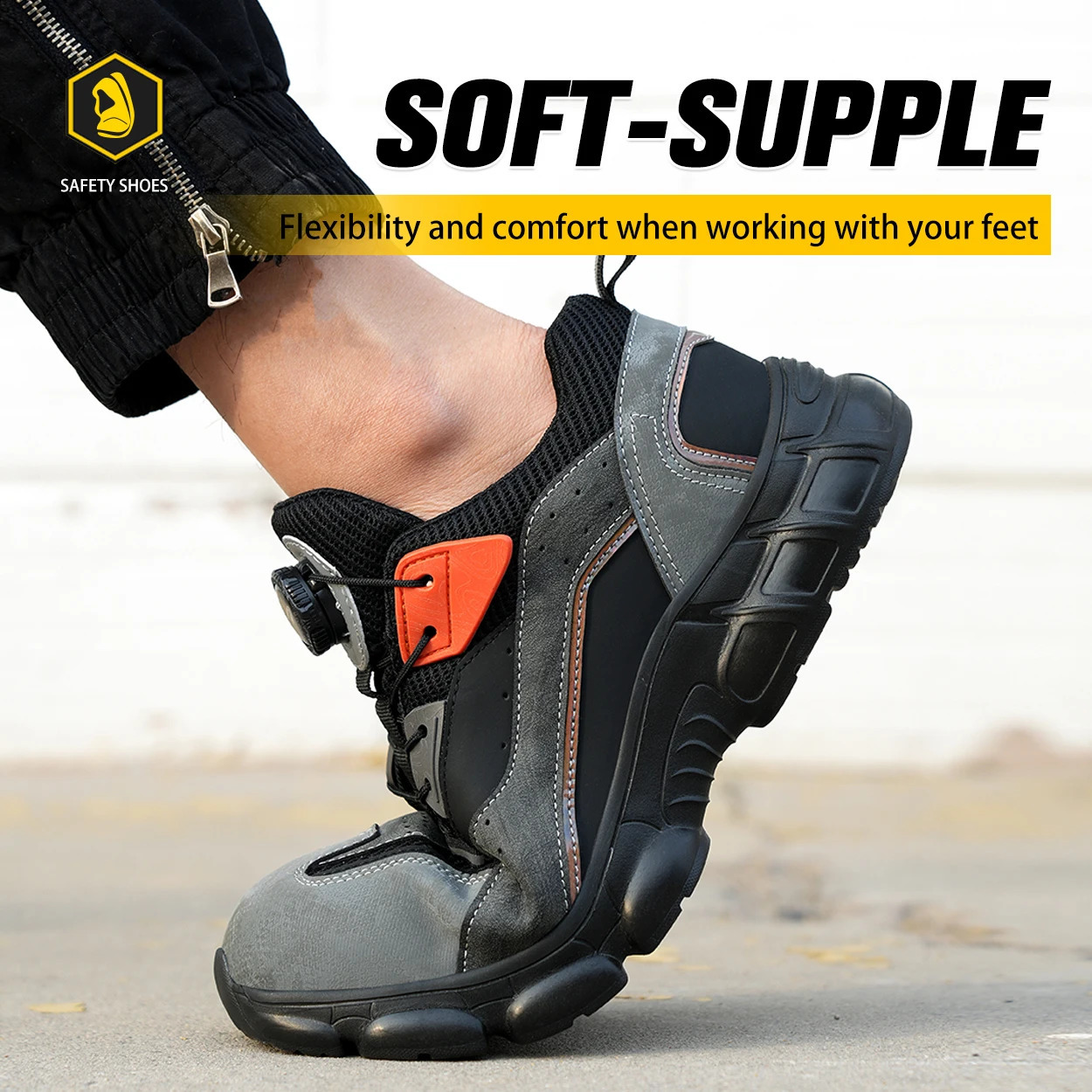 2025 new Rotating Button Safety Anti-smash Anti-puncture Work Fashion Sport Shoes Security Protective Boots Men 240904