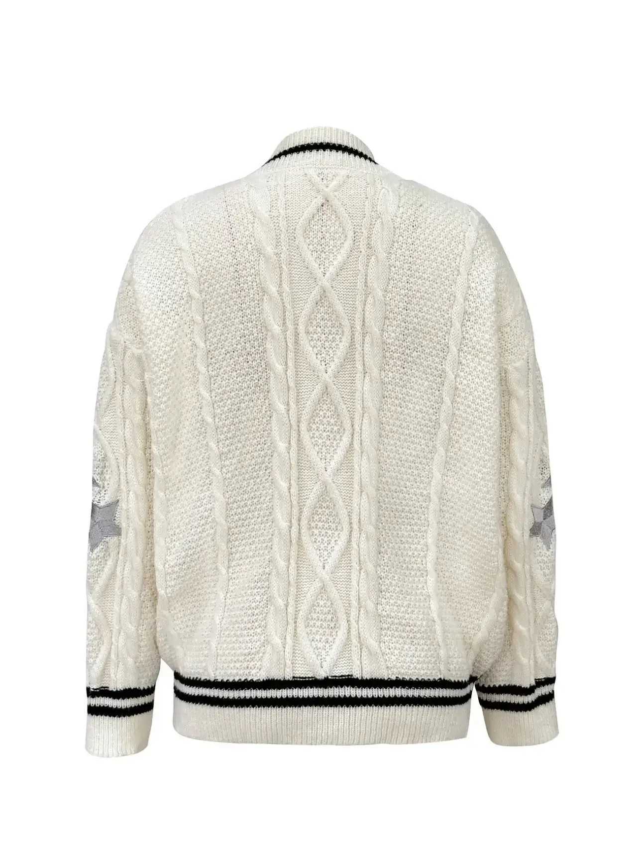 Cardigan Star Embroidery Knit Button Up Oversized Folklore Cardigan Sweater Women Unisex Eras Tours Outfit M240910