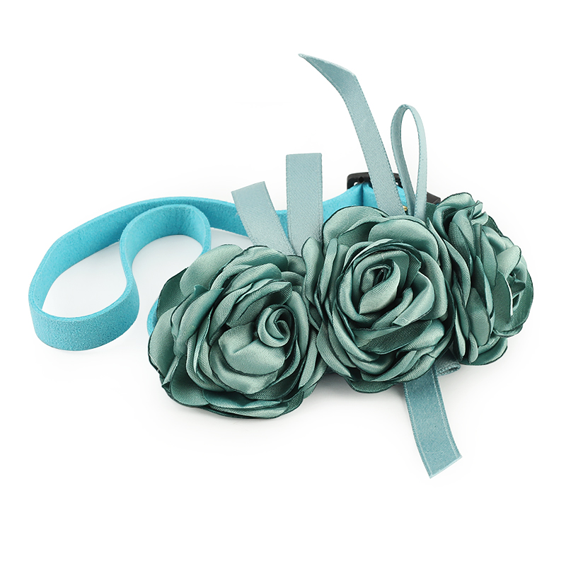 PET Dog Collar Pet Necklace Roses Flower Design for Small Dogs Kitten Adjustable Handmade Girl Clothes Costume Outfits Accessory
