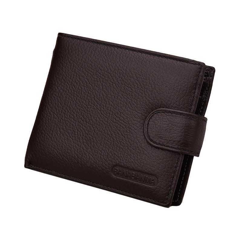 Leather mens wallet short clip soft leather mens wallet multi card position zipper mens wallet Z250411