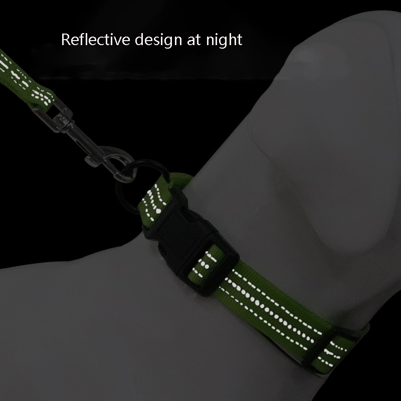 Reflective Dog Collar Adjustable Safety Nylon Pet Collar Strong & Durable for Small Medium Dogs and Cat Outdoor Training Running