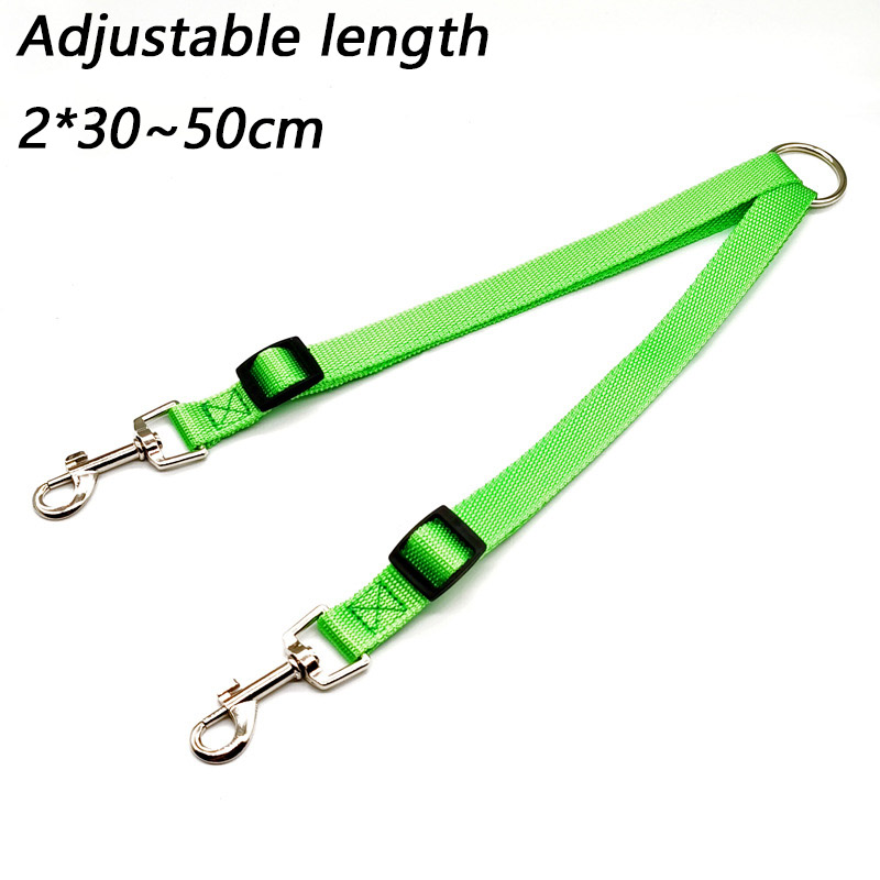 Double Twin Dual Coupler Dog Leash Two in One Strong Nylon V Shape Adjustable Pet Dog Leash Colorful Two Ways 2 Dogs Pet Lead