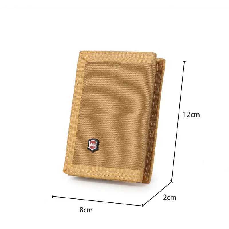 Mens 5-color Korean three fold coin wallet canvas wallet solid color fashionable ultra-thin multifunctional classic portable card holder Z250411