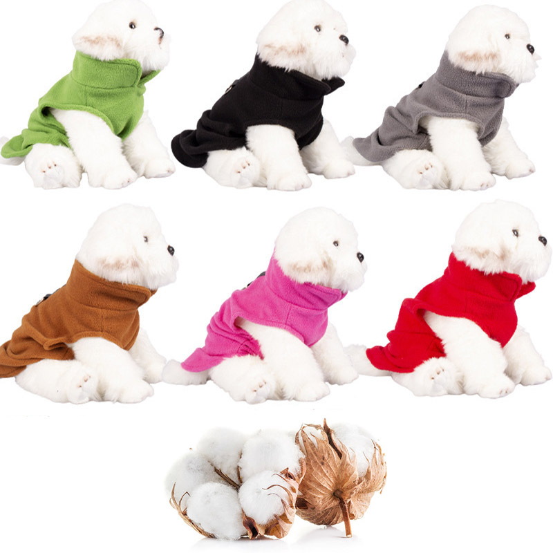 Soft Fleece Dog Clothes Solid Color Warm Pet Vest For Small Dog Back Traction Ring Chihuahua Clothing Puppy Costume Pet Supplies