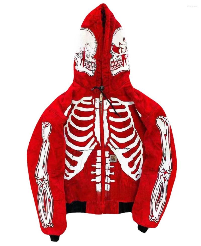 Men's Hoodies Spot Big Promotion Halloween 2024 Autumn And Winter Sweater Cross-border Amazon Skull Long Sleeve Hooded Cardigan