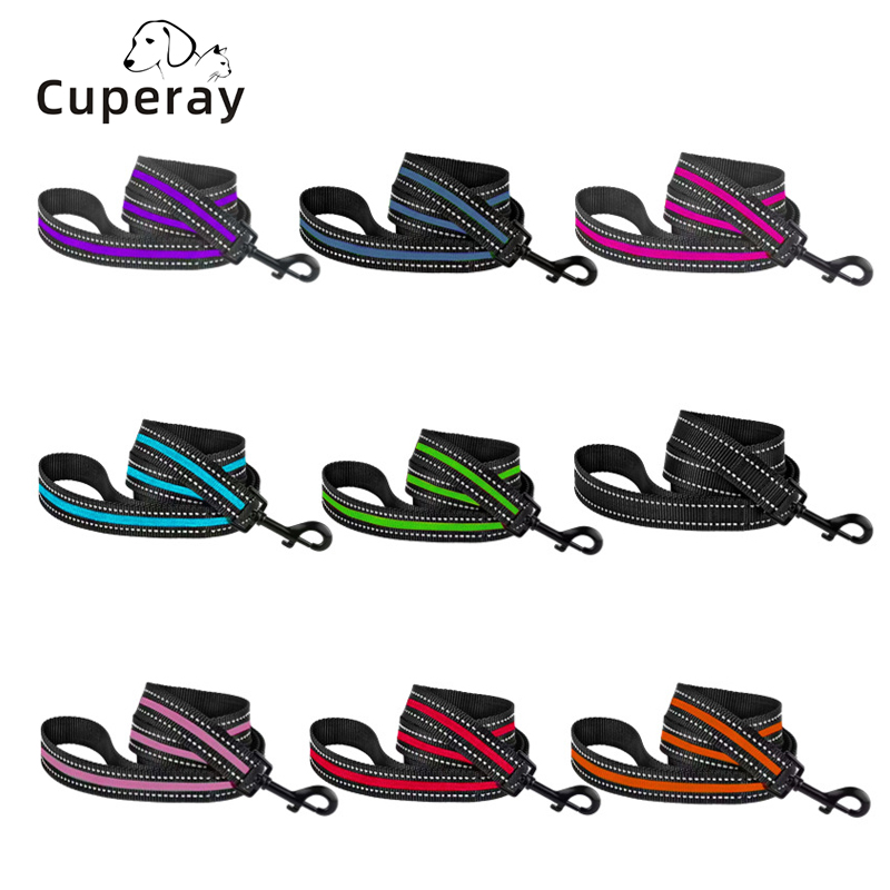Pet Leash Nylon Webbing Dog Leash Night Reflective Explosion-proof Dog Leashes for Medium and Large Dogs and Cats Outdoor Travel