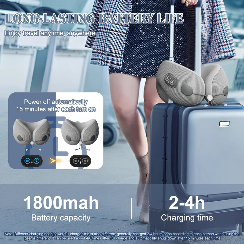 Portable U-Shaped Travel Pillows For Airplanes 3mode Heated Massage Memory Foam Ergonomic Neck Pillows For Pain Relief Sleeping 240910