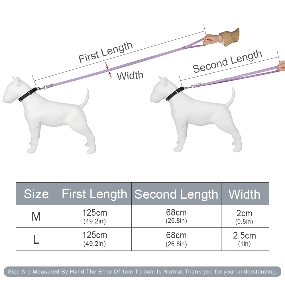 Macaron Nylon Pet Leash Double D Buckle Dog Leash with Rotatable Metal Buckle Adjustable Dog Leash Dog Accessories Supplies