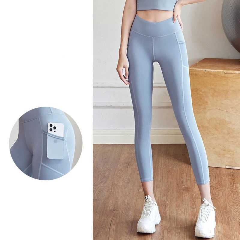 Yoga Pants Womens Seamless Yoga Pants Gym Fitness Leggings Female Sport High Waist Mesh Pocket Running Sports Leggings Workout Sportswear M240910