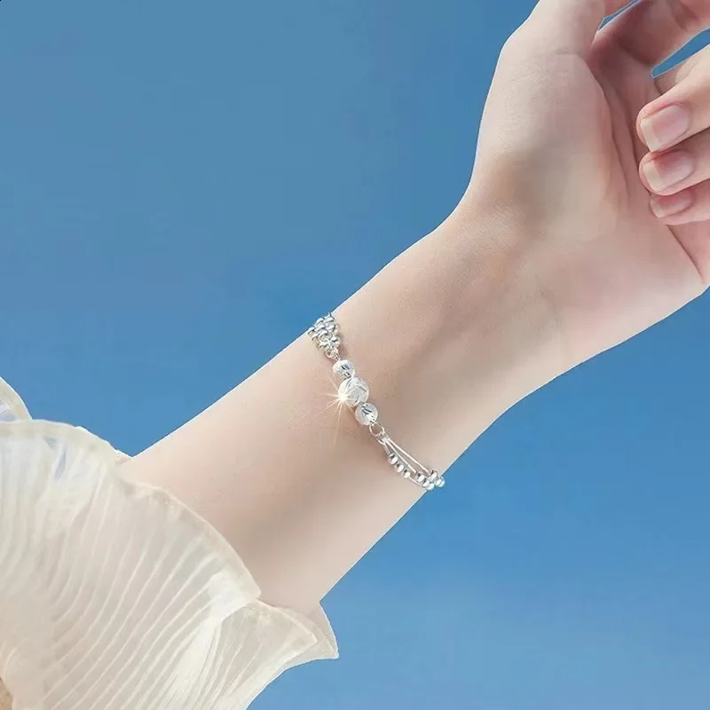 925 sterling silver bracelet for women retro original lucky ball adjustable bracelet er jewelry gift 240910